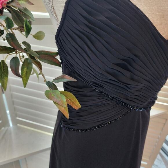 JS BOUTIQUE BLACK SEQUIN LONG V NECK DRESS WITH ROPE STRAPS TIE NEW SIZE 6 - Picture 4 of 8